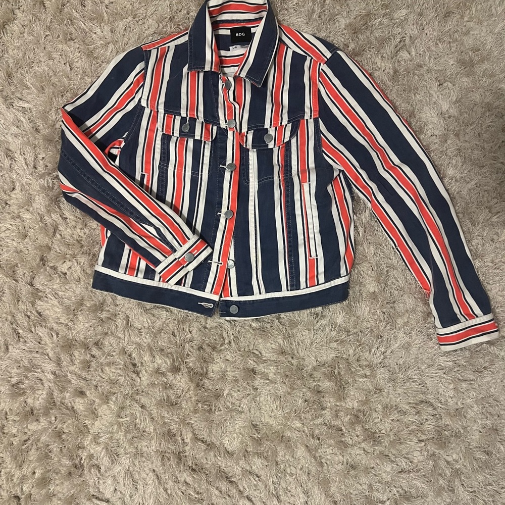 Urban Outfitters Striped Jacket - Red, White, and Blue